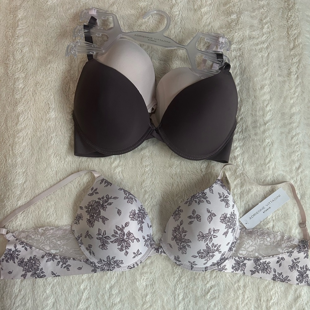 Adrienne Vittadini Pink and Purple Underwire Bras